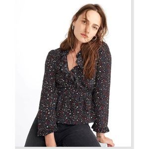 Madewell Silk Ruffle Star Blouse